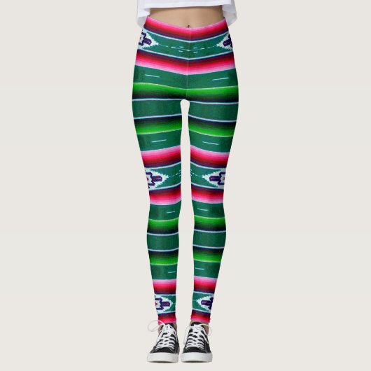 Mexicaans Sarape Pattern Leggings (Voorkant)