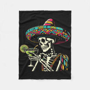 Mexicaans Skelet Sombrero Cinco De Mayo Mexicaans Fleece Deken