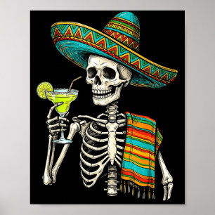 Mexicaans skelet sombrero cinco de mayo Mexicaans Poster