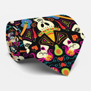 Mexicaans skelet ter ere van de dag van de dood stropdas