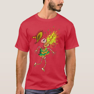 Mexicaans skeleton Burping Hot Chili Peppers T-shirt