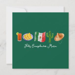 Mexicaans-Spaanse gelukkige verjaardag, Feliz Cump Feestdagenkaart