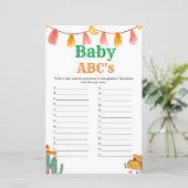 Mexicaans Taco script Baby Abc's baby shower spel (Staand voorkant)