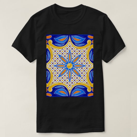 Mexicaans Talavera Ceramic Tile Pattern 1 T-shirt (Design voorkant)