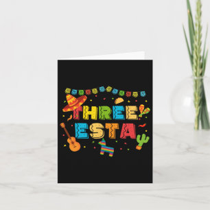 Mexicaans thema 3e Verjaardag 3 Jaar Oud Kinder Dr Kaart