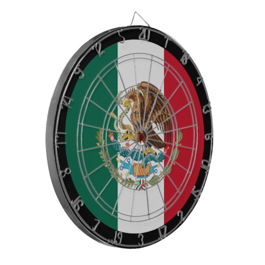 Mexicaans vlaggendartboard en darts/gameboard dartbord (Voorkant Links)