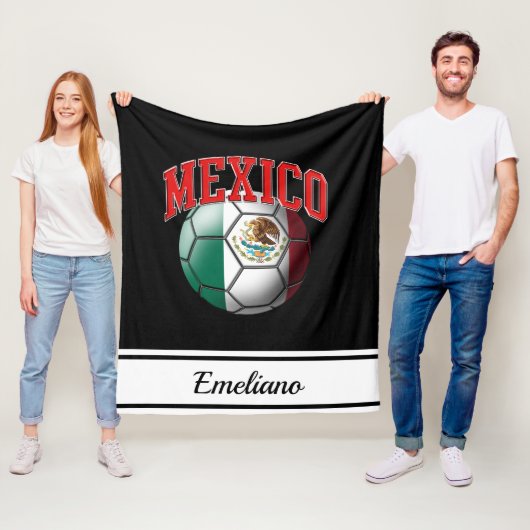 Mexicaans Voetbal | Naam Fleece Deken (In situ)
