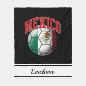Mexicaans Voetbal | Naam Fleece Deken (Voorkant)