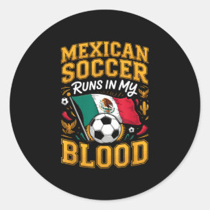Mexicaans voetbal zit in het bloed mexicaanse trot ronde sticker