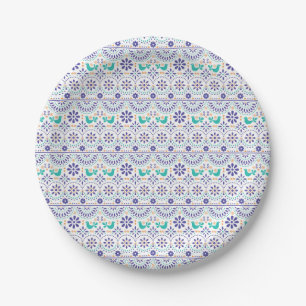 Mexicaans vogeltegel Folk Art Pattern Papieren Bordje
