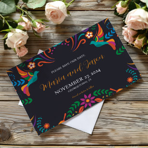 Mexicaans Zwart Kleurrijke Bloemen Nuestra Boda Hu Save The Date