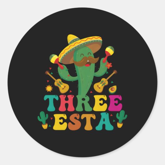Mexicaanse 3e Py 3 Drie Esta Ronde Sticker (Voorkant)