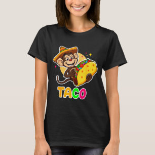 Mexicaanse aap sombrero taco el squatcho fun cinco t-shirt