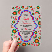 Mexicaanse acryl bruiloft uitnodiging uitnodigingen (Insitu (Draagbaar))