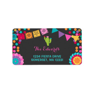 Mexicaanse Adresetiketten Fiesta Birthday Etiket