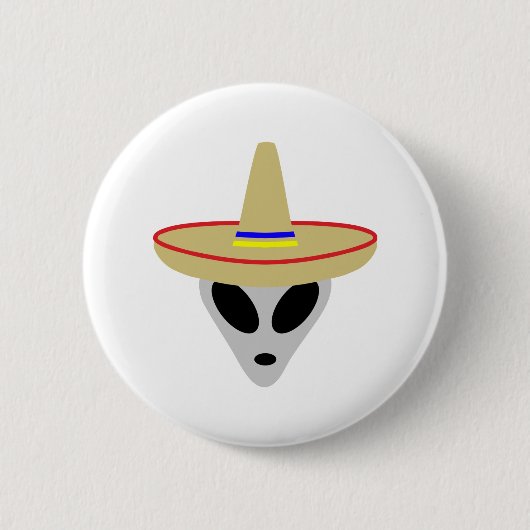 mexicaanse alien sombrero ronde button 5,7 cm (Voorkant)