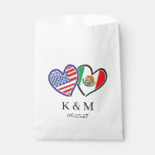 Mexicaanse Amerikaanse hartvlaggen Bedankzakje (Voorkant)