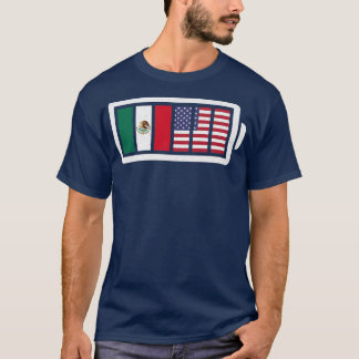Mexicaanse Amerikaanse Power Fully Charged Battery T-shirt