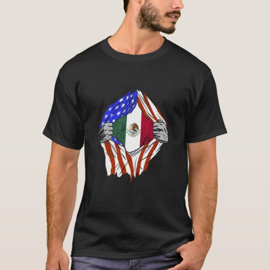 Mexicaanse Amerikaanse vlag Mexicaanse Pride Mex T-shirt (Voorkant)