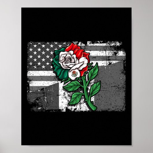 Mexicaanse Amerikaanse vlag Mexicaanse vlag Amerik Poster (Voorkant)