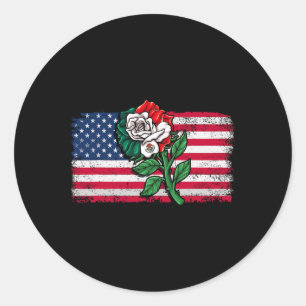 Mexicaanse Amerikaanse vlag Mexicaanse vlag Amerik Ronde Sticker