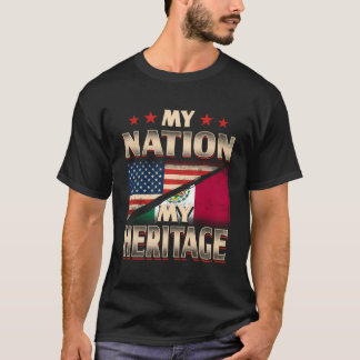 Mexicaanse Amerikaanse vlag Mexico-Amerika Verenig T-shirt