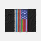 Mexicaanse Amerikaanse vlag Serape Cinco de Mayo v Fleece Deken (Voorkant (Horizontaal))