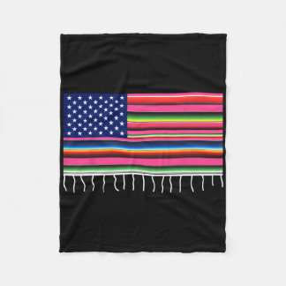 Mexicaanse Amerikaanse Vlag Usa Serape Cinco De Ma Fleece Deken