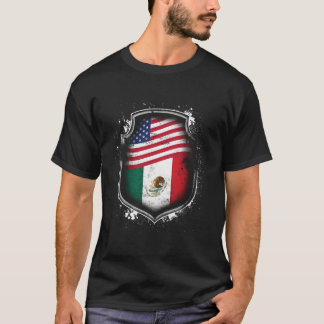 Mexicaanse Amerikaanse vlaggen van Mexico en Ameri T-shirt
