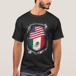 Mexicaanse Amerikaanse vlaggen van Mexico en Ameri T-shirt