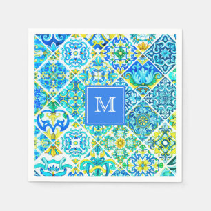 Mexicaanse aqua mint Siciliaanse mediterrane tegel Servet