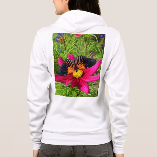 Mexicaanse asterbloem met een Doris Longwing Hoodie (Achterkant)