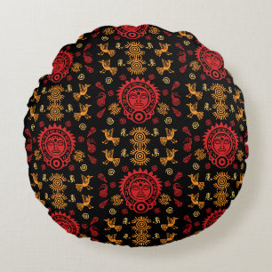 Mexicaanse Aztec Art Home Decor Rond Kussen