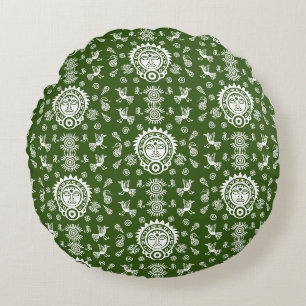 Mexicaanse Aztec Art Home Decor Rond Kussen