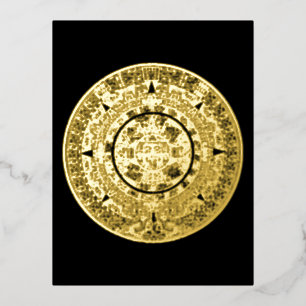 Mexicaanse Azteekse Zonsteen Mayan Kalender 1 Folie Feestdagen Briefkaart