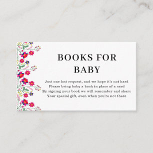 Mexicaanse Bloemen Boeken voor Baby Baby Showe Informatiekaartje