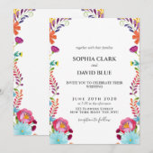 Mexicaanse bloemen Fiesta bruiloft Kaart (Voorkant / Achterkant)