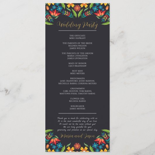 Mexicaanse Bloemen Kleurrijke Botanische Bloemen H Programma (Achterkant)