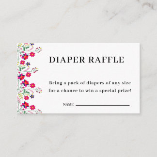 Mexicaanse Bloemen | Luier Raffle | Baby Shower  Informatiekaartje