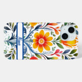 Mexicaanse bloemen ontwerpen hard Case-Mate iPhone case (Achterkant (horizontaal))