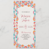 Mexicaanse Bloemen Traditionele Folk Art Fiesta Hu Programma (Voorkant / Achterkant)