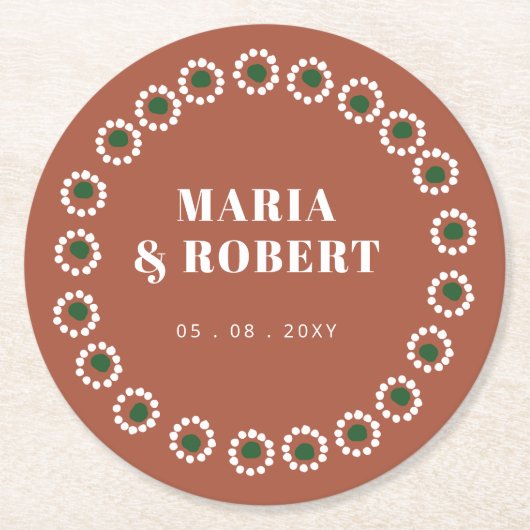 Mexicaanse Boho Barro  Ronde Kartonnen Onderzetter (Voorkant)