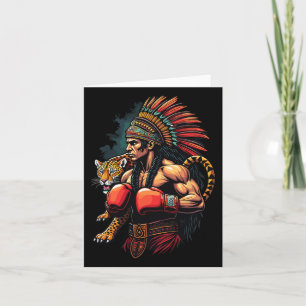 Mexicaanse boksen Inca krijger met Jaguar Spirit Kaart