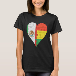 Mexicaanse Boliviaanse vlag Hart T-shirt