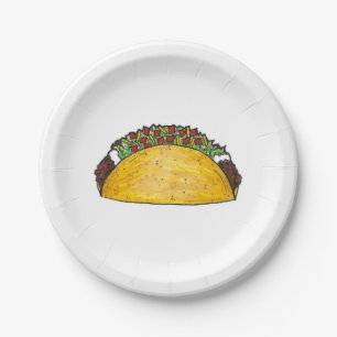 Mexicaanse Borden van Taco Tacos Print Papieren Bordje