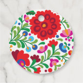 Mexicaanse borduurkleurige ronde bedankjes labels (Achterkant)