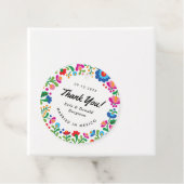 Mexicaanse borduurkleurige ronde bedankjes labels (In situ)
