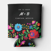 Mexicaanse borduurwerkbestemming bruiloft Bridesma Blikjeskoeler (Voorkant)