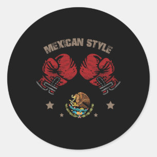Mexicaanse Boxing Style Mexico Vlag Mexico Boxing  Ronde Sticker