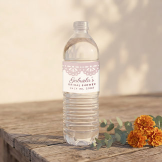 Mexicaanse Bruidsfeest Stof Roze Viva la Novia Waterfles Etiket